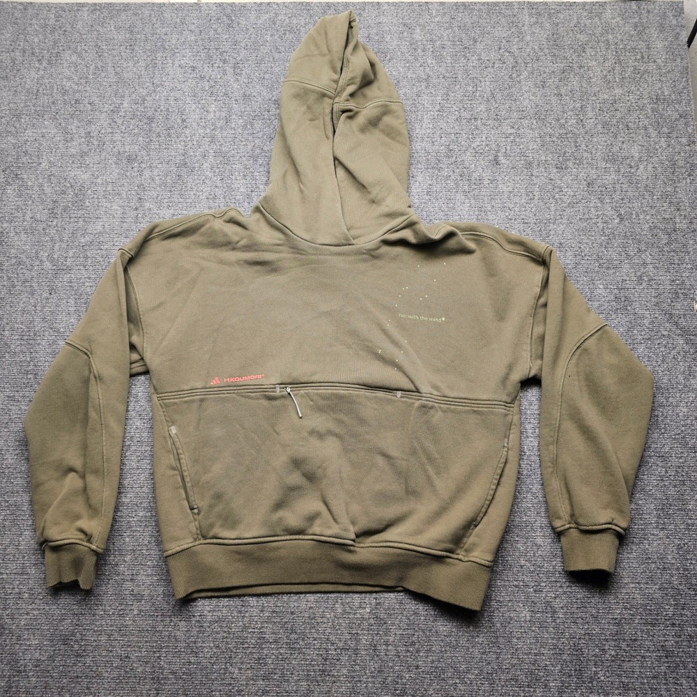 Adidas Running H.KOUMORI Hoodie Mens Large Olive Green Run With The Mind ADI365